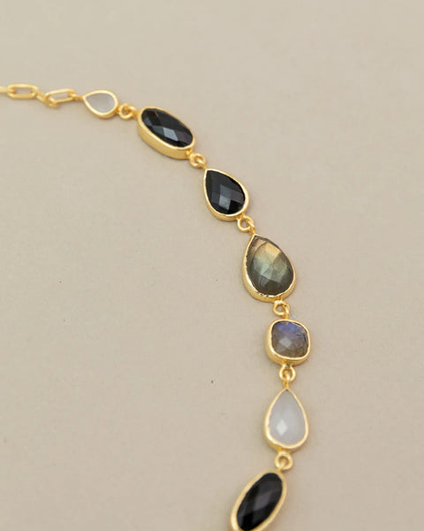 Meshca - Trapeze Necklace - Labradite Midnights