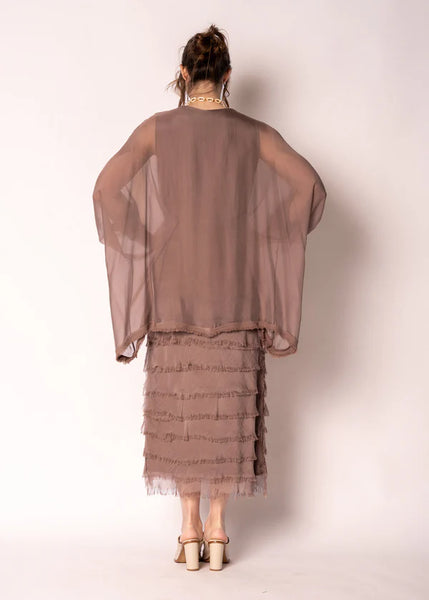 Imagine - Milk Chocolate Candie Dress Silk Ruffle Layers 10IM3862