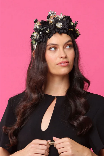 Morgan & Taylor - Black Violet Headpiece