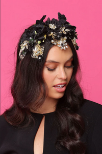 Morgan & Taylor - Black Violet Headpiece