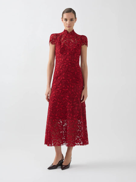 Moss & Spy - Carmen Midi Dress - Ruby