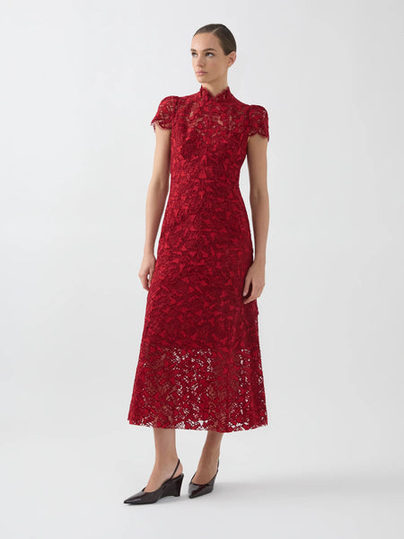 Moss & Spy - Carmen Midi Dress - Ruby