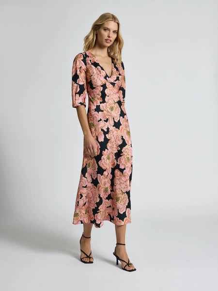 Moss & Spy - Kimberly Midi Dress - Pink Ink