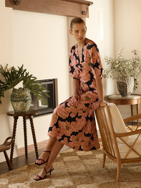 Moss & Spy - Kimberly Midi Dress - Pink Ink