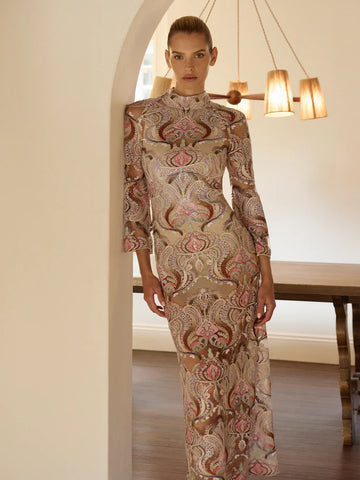 Moss & Spy - Paloma Midi Dress - Sorbet Nude