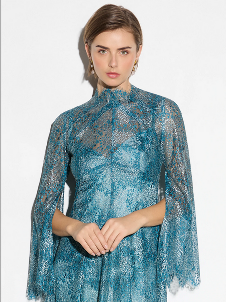 Moss & Spy - Sapphire Dress - Deep Aqua Gold