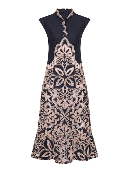 Moss & Spy - Sierra Midi Dress - Navy Blush