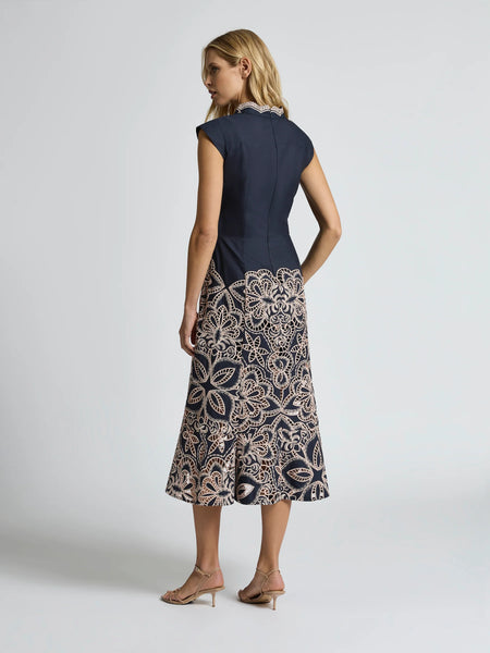 Moss & Spy - Sierra Midi Dress - Navy Blush