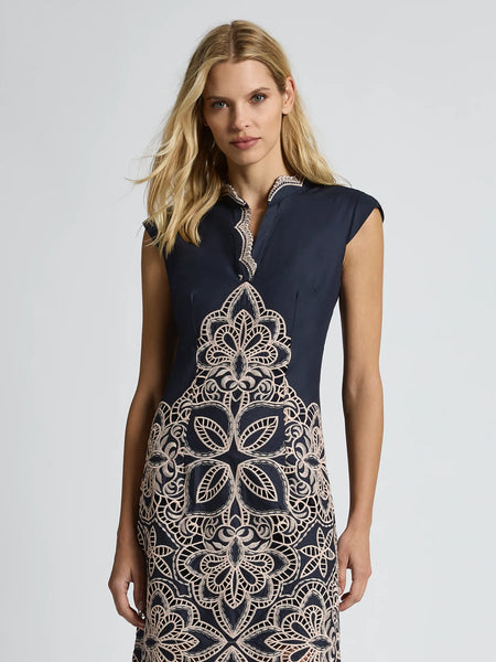 Moss & Spy - Sierra Midi Dress - Navy Blush