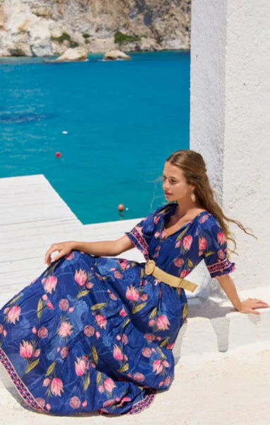 Naudic - Amisha Short sleeve Maxi Dress - Frolic