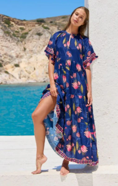 Naudic - Amisha Short sleeve Maxi Dress - Frolic