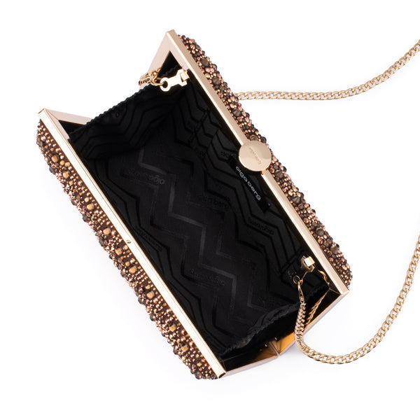 Olga Berg - Chocolate ASHA Hotfix Clutch - OB2152