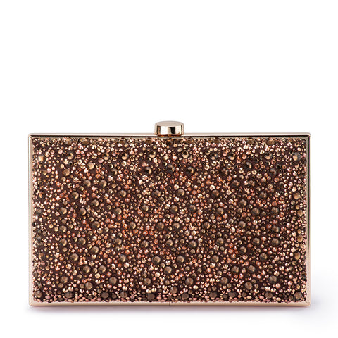 Olga Berg - Chocolate ASHA Hotfix Clutch - OB2152