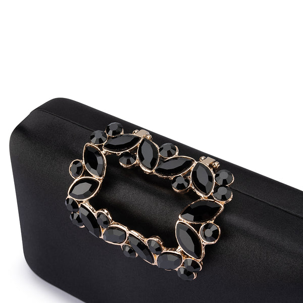 Olga Berg - BLACK MARGALIT Crystal Lock Clutch - OB2157