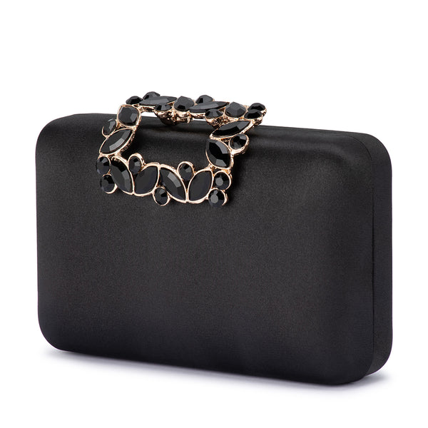 Olga Berg - BLACK MARGALIT Crystal Lock Clutch - OB2157