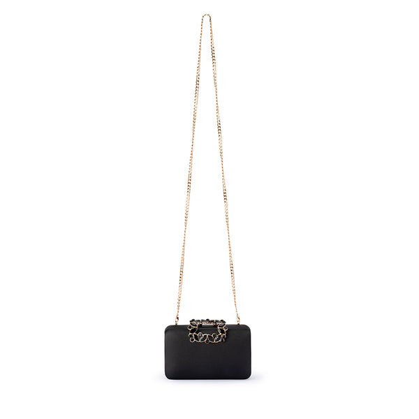 Olga Berg - BLACK MARGALIT Crystal Lock Clutch - OB2157