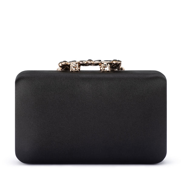 Olga Berg - BLACK MARGALIT Crystal Lock Clutch - OB2157