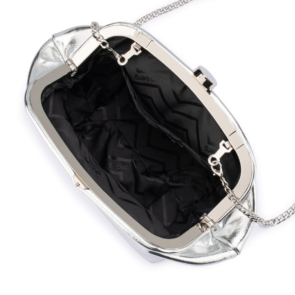 Olga Berg - SILVER TALLY Metallic Clutch - OB2162