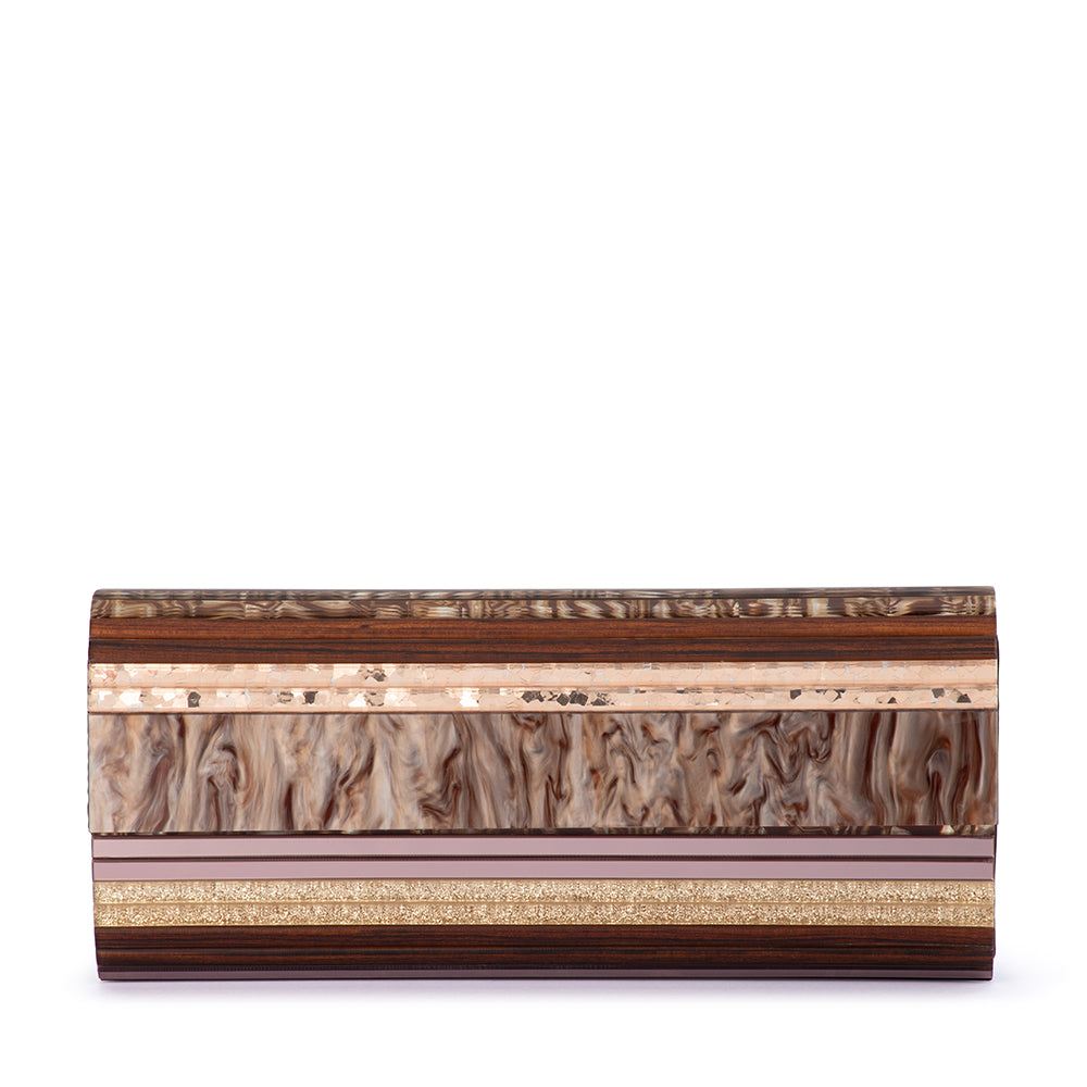 Olga Berg - CHOCOLATE CLARA Acrylic Clutch - OB2170