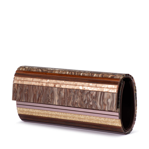 Olga Berg - CHOCOLATE CLARA Acrylic Clutch - OB2170