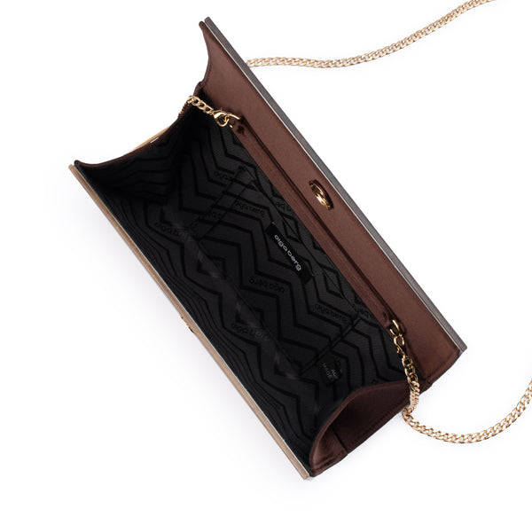 Olga Berg - CHOCOLATE CLARA Acrylic Clutch - OB2170