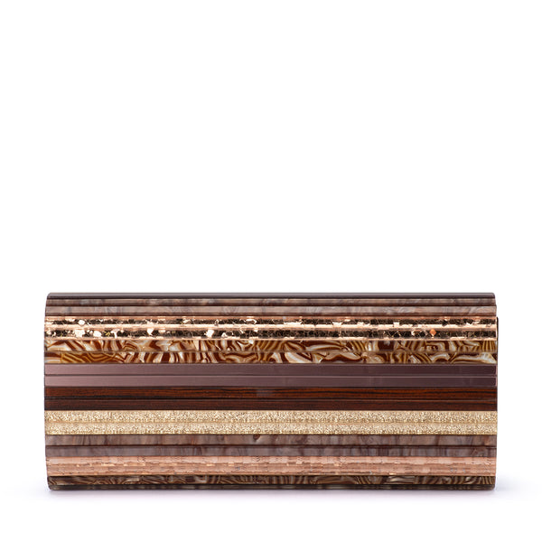 Olga Berg - CHOCOLATE CLARA Acrylic Clutch - OB2170