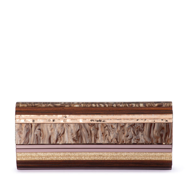 Olga Berg - CHOCOLATE CLARA Acrylic Clutch - OB2170