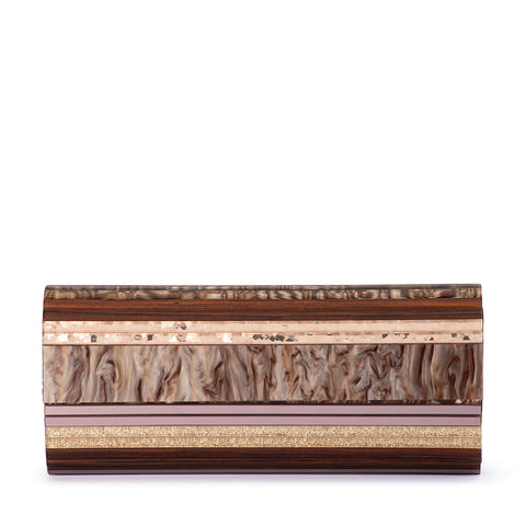 Olga Berg - CHOCOLATE CLARA Acrylic Clutch - OB2170