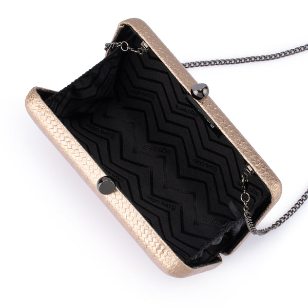 Olga Berg - BRONZE CHICA Metallic Textured Clutch - OB4803