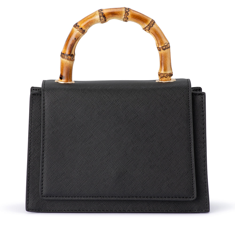 Olga Berg - BLACK HARLEY Bamboo Handle Bag - OB6493