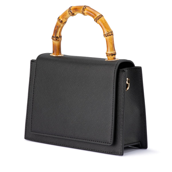 Olga Berg - BLACK HARLEY Bamboo Handle Bag - OB6493