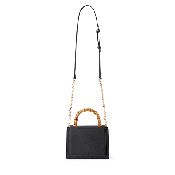 Olga Berg - BLACK HARLEY Bamboo Handle Bag - OB6493