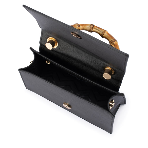 Olga Berg - BLACK HARLEY Bamboo Handle Bag - OB6493