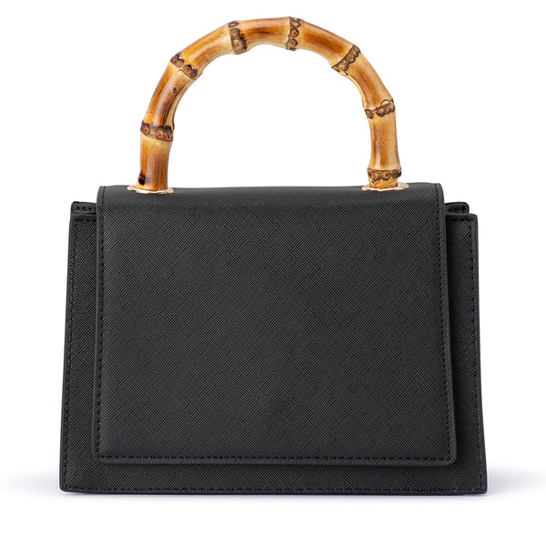 Olga Berg - BLACK HARLEY Bamboo Handle Bag - OB6493