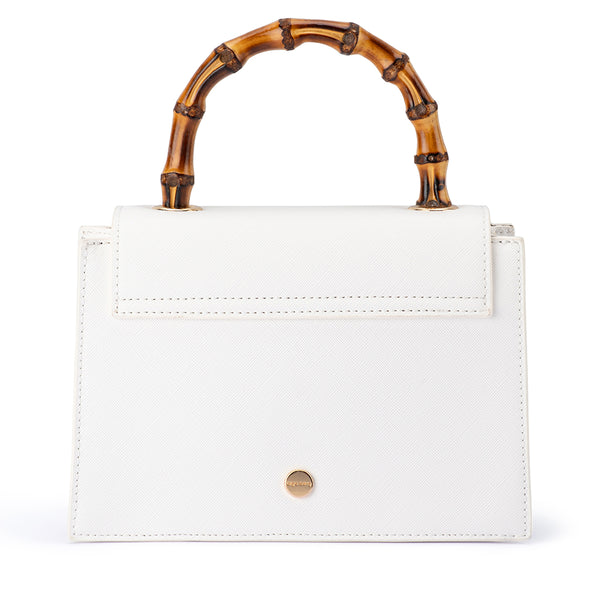 Olga Berg - WHITE HARLEY Bamboo Handle Bag - OB6493