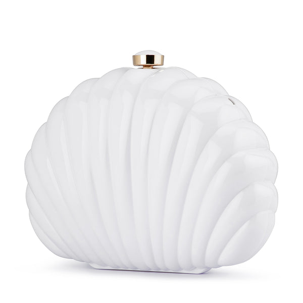 Olga Berg - WHITE PAULY Shell Clutch - OB6502
