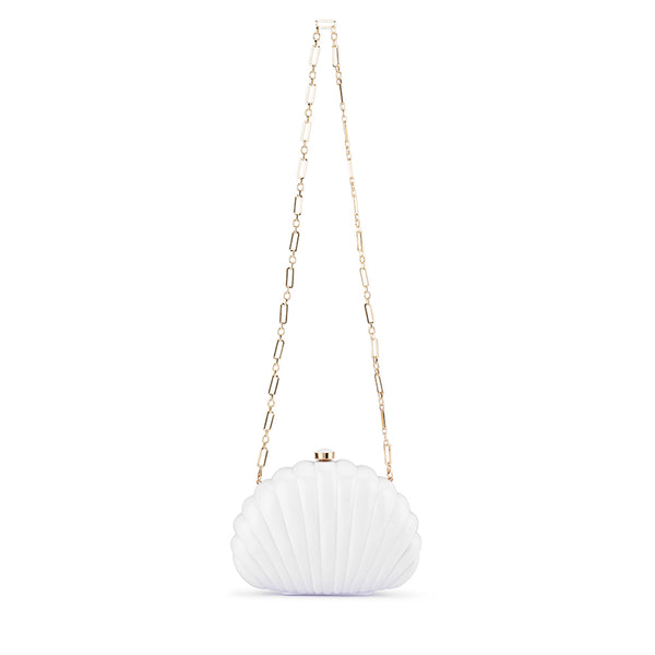 Olga Berg - WHITE PAULY Shell Clutch - OB6502