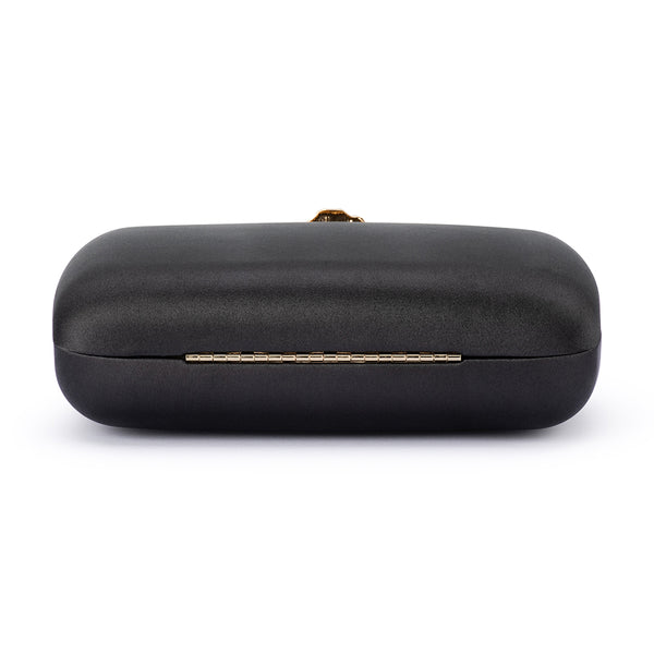 Olga Berg - BLACK ADELE Orchid Lock Clutch - OB6505