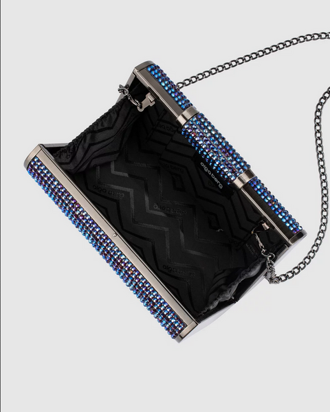 Olga Berg - Blue BAE Crystal Clutch OB2107