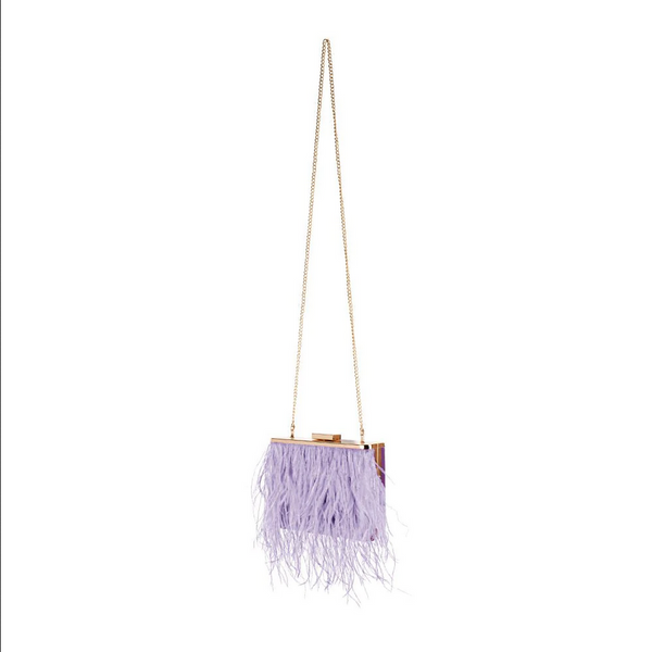 Olga Berg - Lilac ESTELLE Feather Clutch OB4773