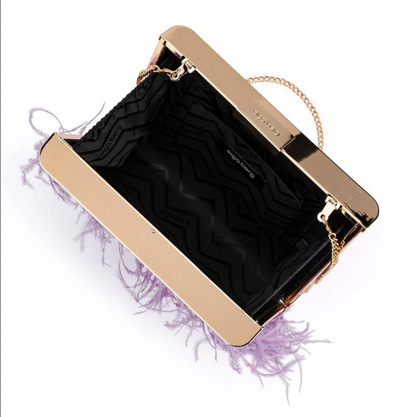 Olga Berg - Lilac ESTELLE Feather Clutch OB4773