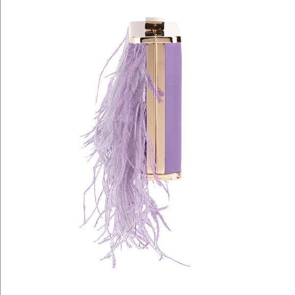 Olga Berg - Lilac ESTELLE Feather Clutch OB4773