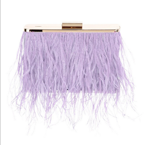 Olga Berg - Lilac ESTELLE Feather Clutch OB4773