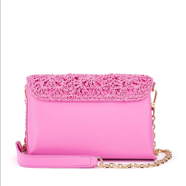 Olga Berg - Pink MILLIE Crochetted Shoulder Bag OB6476