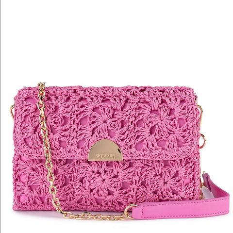 Olga Berg - Pink MILLIE Crochetted Shoulder Bag OB6476