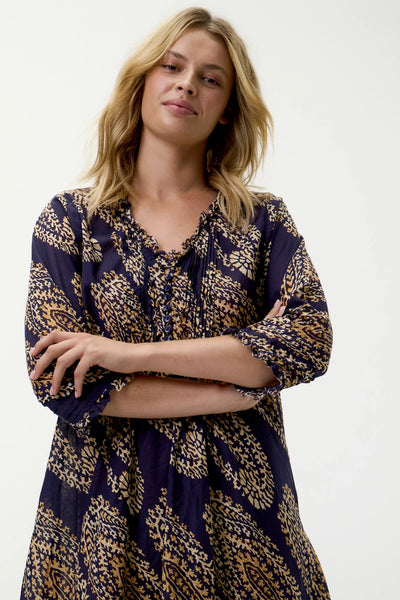 Oneseason - Middy Poppy - Cotton - Provence Navy Paisley