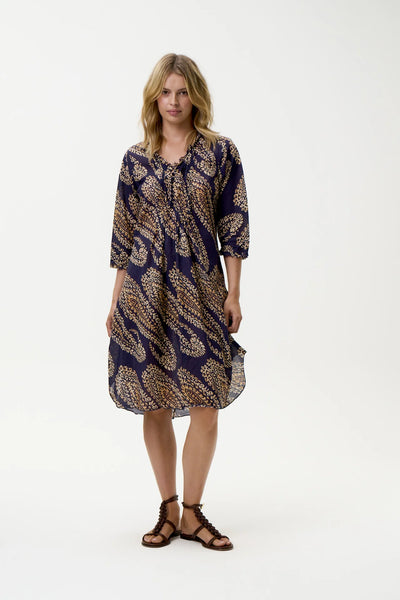 Oneseason - Middy Poppy - Cotton - Provence Navy Paisley