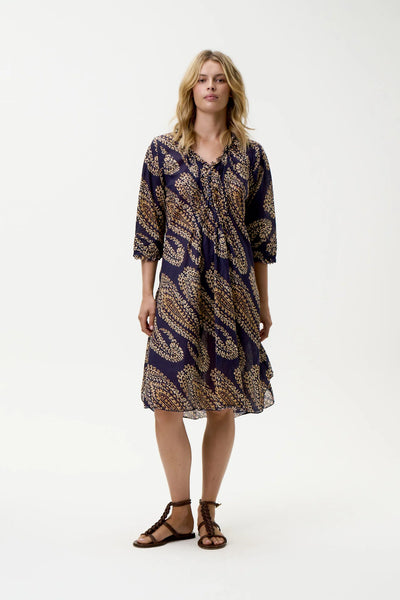 Oneseason - Middy Poppy - Cotton - Provence Navy Paisley