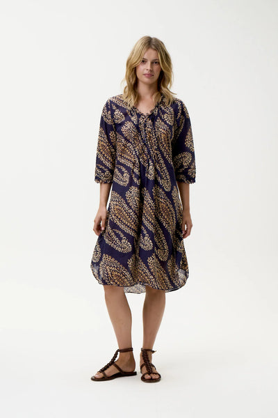 Oneseason - Middy Poppy - Cotton - Provence Navy Paisley