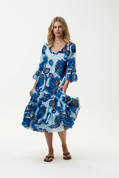 Oneseason - Valentina - Cotton - Lemnos Blue Flower